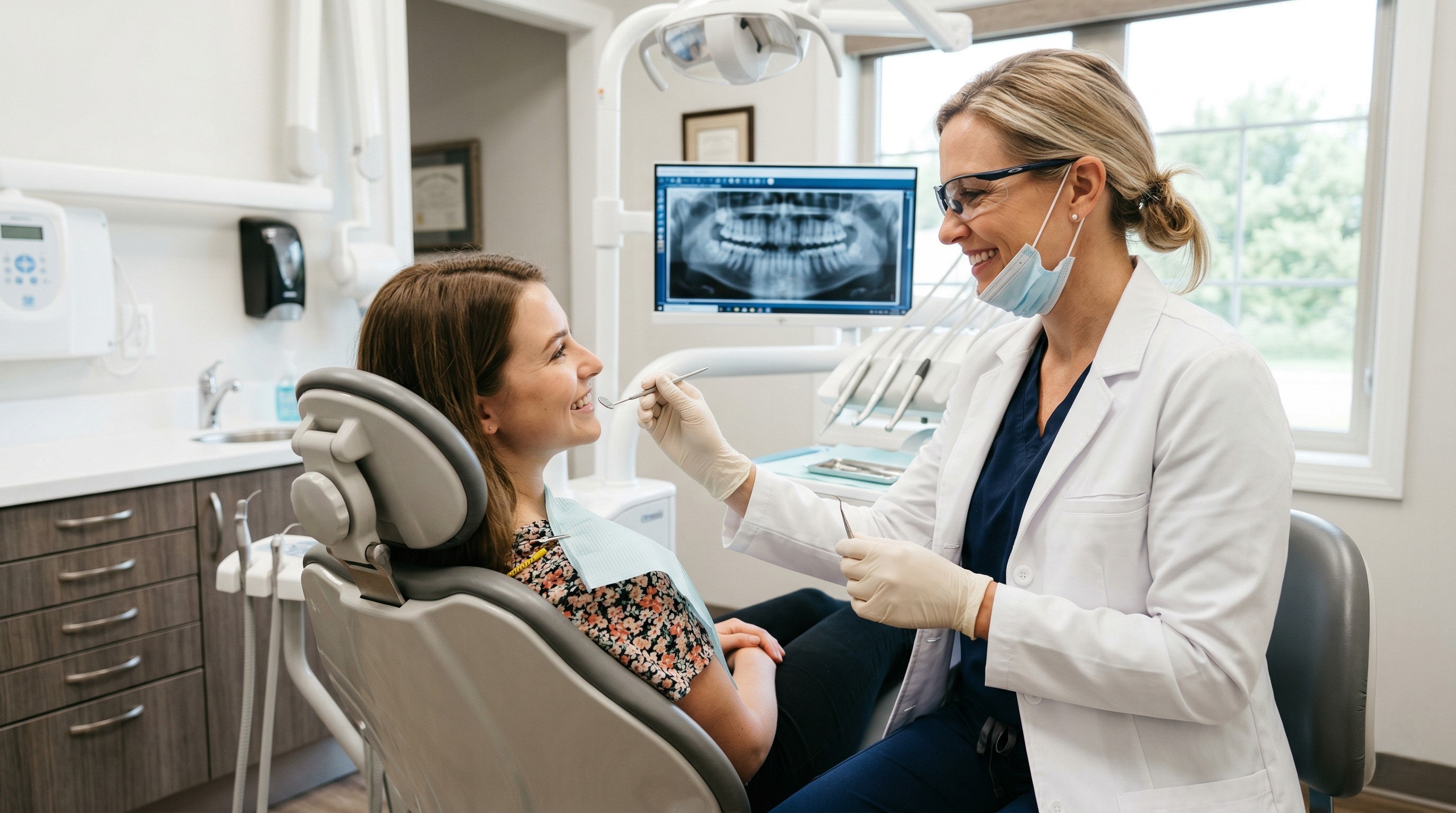 Dental practice operatory with modern equipment