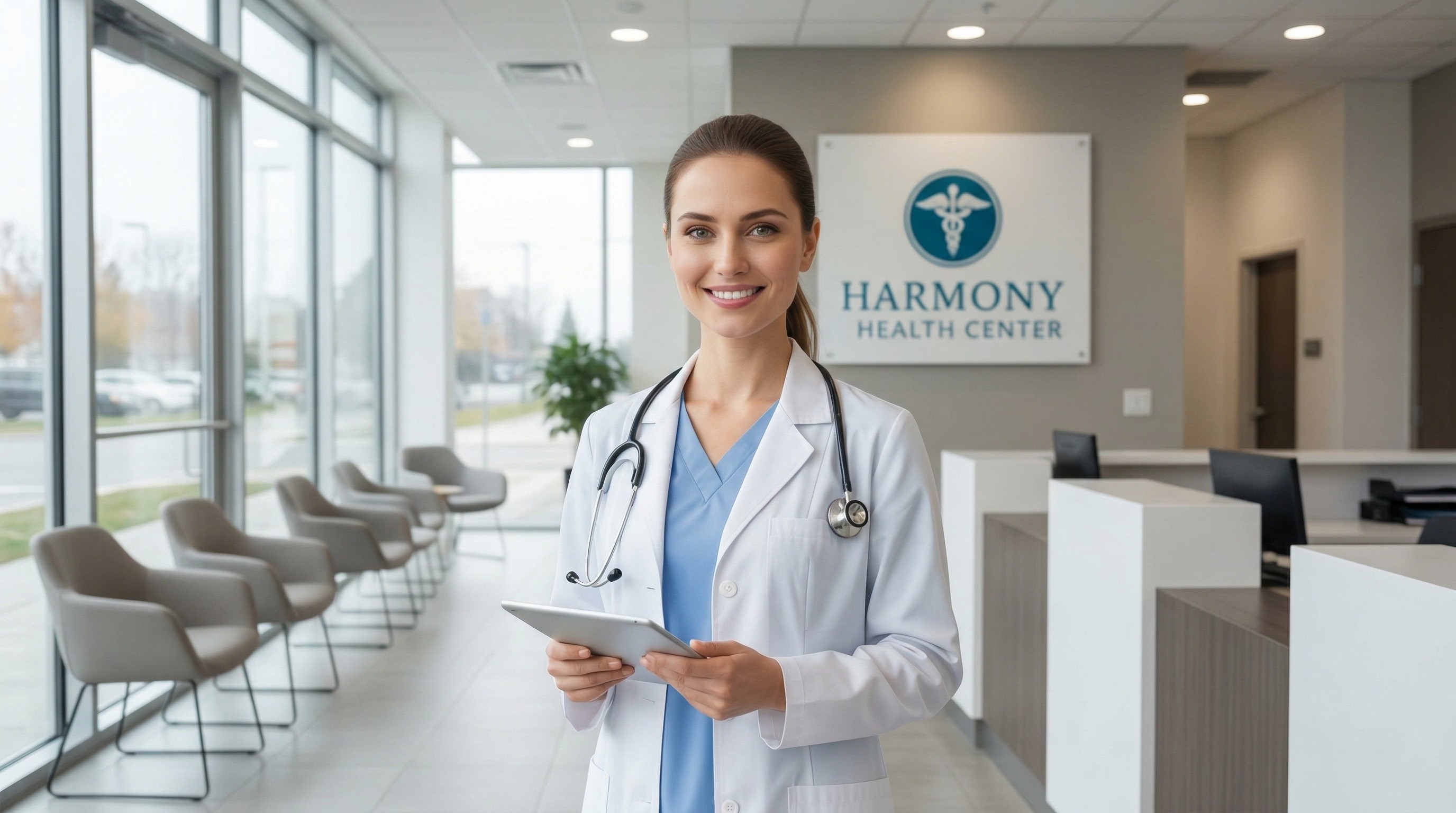 Hospital corridor and medical supply area
